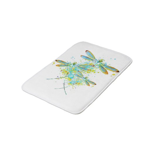 Turquoise libel sprinkels  badmat (Gekanteld)