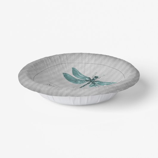 Turquoise Libelle Bruiloft met Edelstenen Papieren Kommen (Gebogen)