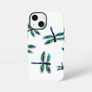 Turquoise Libelle Kunst iPhone 13 Mini Hoesje