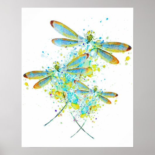 Turquoise Libelle spat Poster (Voorkant)