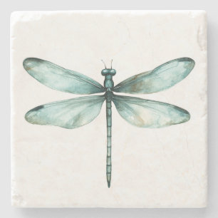 Turquoise Libelle Stenen Onderzetter