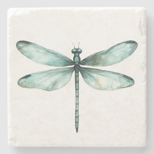 Turquoise Libelle Stenen Onderzetter (Voorkant)
