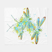 Turquoise libellespat  fleece deken (Voorkant (Horizontaal))