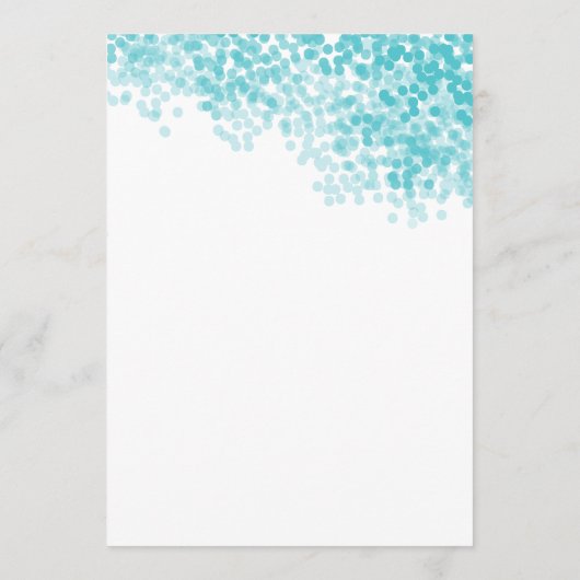 Turquoise Licht Douche Menu Kaart (Achterkant)