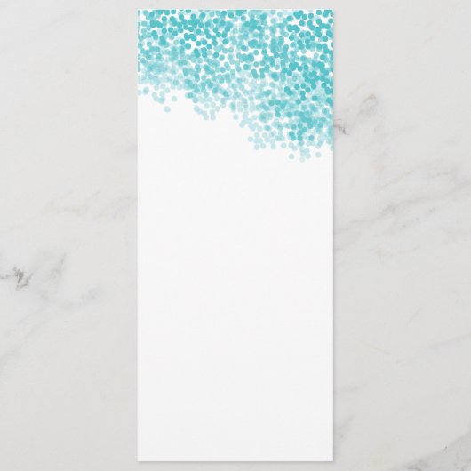 Turquoise Licht Douche Menu Kaart (Achterkant)