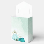 turquoise lichtblauwe bloemen bruiloft bedankdoosjes (Geopend)