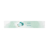 turquoise lichtblauwe bloemen bruiloft uitnodigingen wikkel (Vlak)
