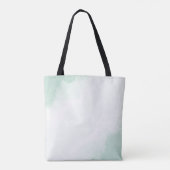 Turquoise lichtblauwe bloemen tote bag (Achterkant)