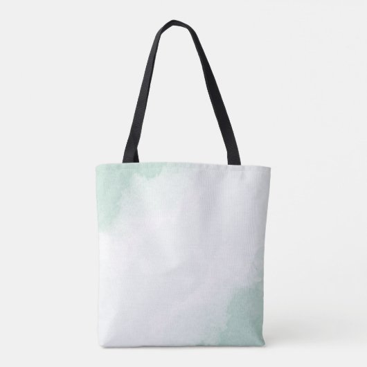Turquoise lichtblauwe bloemen tote bag (Achterkant)