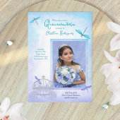 Turquoise, Lichtblauwe Quinceañera Kaart