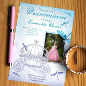 Turquoise, Lichtblauwe Quinceañera Kaart