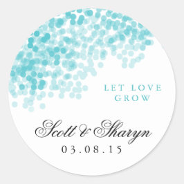 Turquoise Lichte Douche Bruiloft Favor Stickers