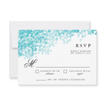 Turquoise lichte douche |  RSVP Response Kaart