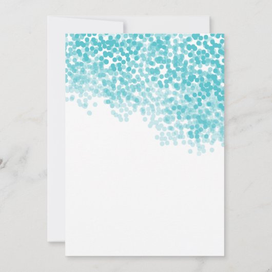 Turquoise lichte douche | Uitnodigingen voor bruil (Achterkant)