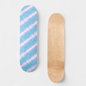 Turquoise & lichte Paarse strepen Persoonlijk Skateboard (Voorkant)
