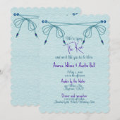 Turquoise liefde knopen bruiloft kaart (Voorkant / Achterkant)
