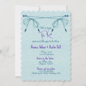 Turquoise liefde knopen bruiloft kaart (Voorkant)