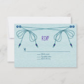 Turquoise liefde knopen bruiloft RSVP kaartje (Voorkant)