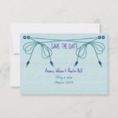 Turquoise liefde knopen bruiloft save the date (Voorkant)