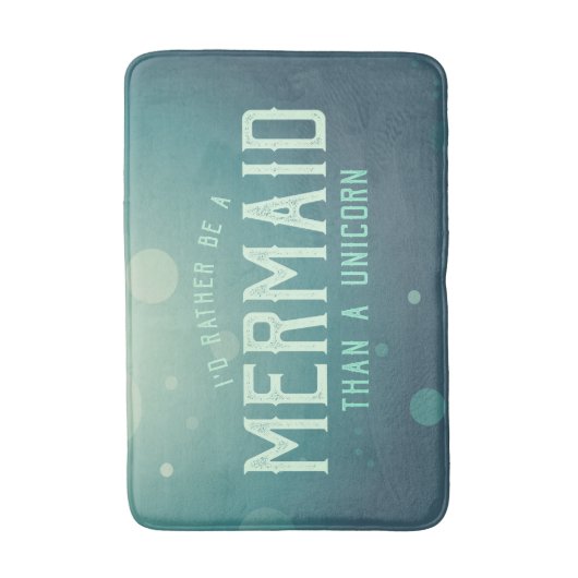 Turquoise Liever een Zeemeermin dan een Eenhoorn G Badmat (Voorkant Verticaal)