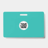 Turquoise Light Blue Business Foto Personeel ID Badge (Achterkant)