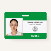 Turquoise Light Blue Business Photo-ID-kaart Badge