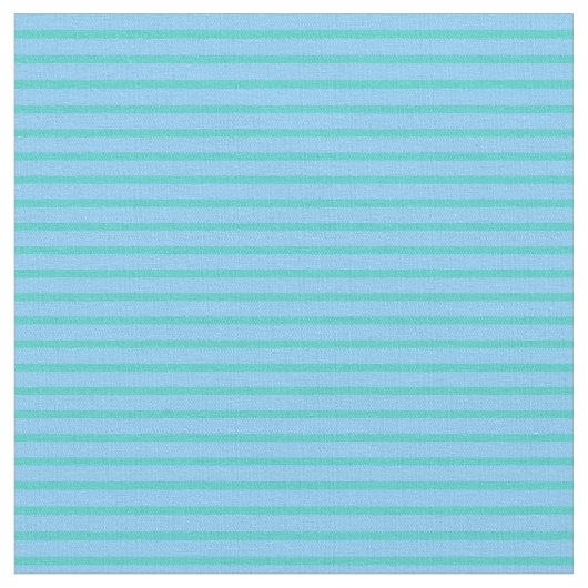Turquoise & Light Sky Blue Colour Lines Stof (Close Up)
