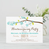 Turquoise, Lime Green, Bruin Huisverwarmende Parti Kaart (Staand voorkant)