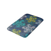 Turquoise Lime Green Retro Chic Floral Pattern Badmat (Gekanteld)