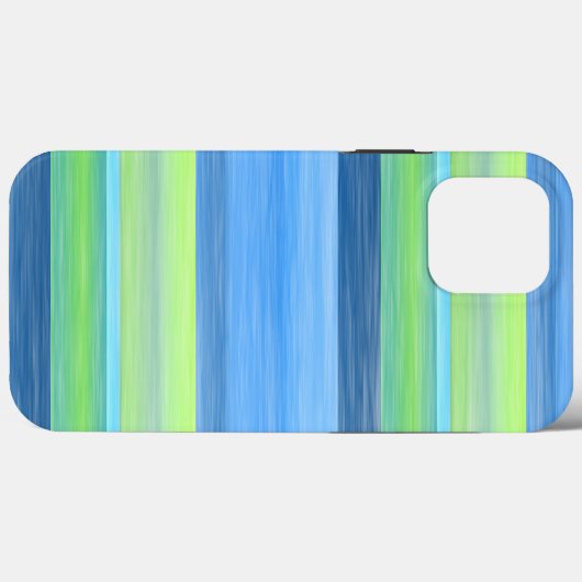 Turquoise Lime Green Waterverf Stripes Pattern Case-Mate iPhone Case (Achterkant (horizontaal))