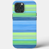 Turquoise Lime Green Waterverf Stripes Pattern Case-Mate iPhone Case (Achterkant)
