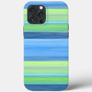 Turquoise Lime Green Waterverf Stripes Pattern Case-Mate iPhone Case