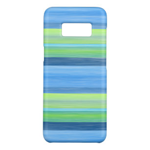 Turquoise Lime Green Waterverf Stripes Pattern Case-Mate Samsung Galaxy S8 Hoesje
