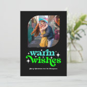 Turquoise & Lime Moderne Retro Kerst Foto Feestdagenkaart (Staand voorkant)