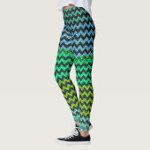 Turquoise Limoen Mint Chevron Modern Leather Leggings (Links)