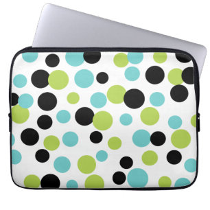 Turquoise Limoen Stippen laptophoes Laptop Sleeve