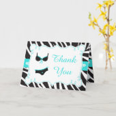 Turquoise lingerie feest bedankt kaart (Gele Bloem)