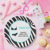 Turquoise Lingerie Party Hartelijk dank Papieren Bordje (Feest)