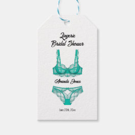 Turquoise Lingerie Vrijgezellenfeest Cadeaulabel