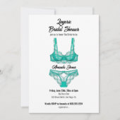 Turquoise Lingerie Vrijgezellenfeest Kaart (Voorkant)