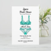 Turquoise Lingerie Vrijgezellenfeest Kaart (Staand voorkant)