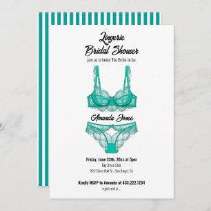Turquoise Lingerie Vrijgezellenfeest Kaart