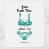 Turquoise Lingerie Vrijgezellenfeest Wijn Etiket (Enkel label)