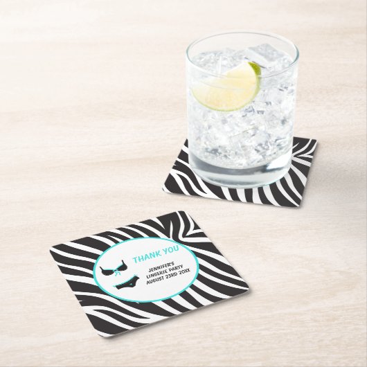 Turquoise lingeriefeest bedankt kartonnen onderzetters (Insitu)