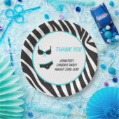 Turquoise lingeriefeest bedankt papieren bordje (Feest)