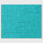 Turquoise Linnen Cadeaupapier (Vlak)