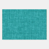 Turquoise Linnen Inpakpapier Vel (Voorkant 3)