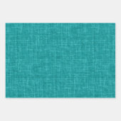 Turquoise Linnen Inpakpapier Vel (Voorkant 2)