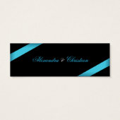 Turquoise lint bedankkaart mini visitekaartjes (Achterkant)