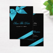 Turquoise lint bruiloft Bewaar de datum MiniCard Visitekaartjes (Bureau)